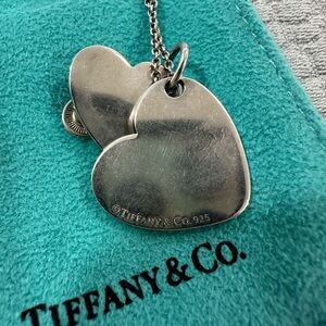 Tiffany & Co. Silver Double Heart Pendant Necklace